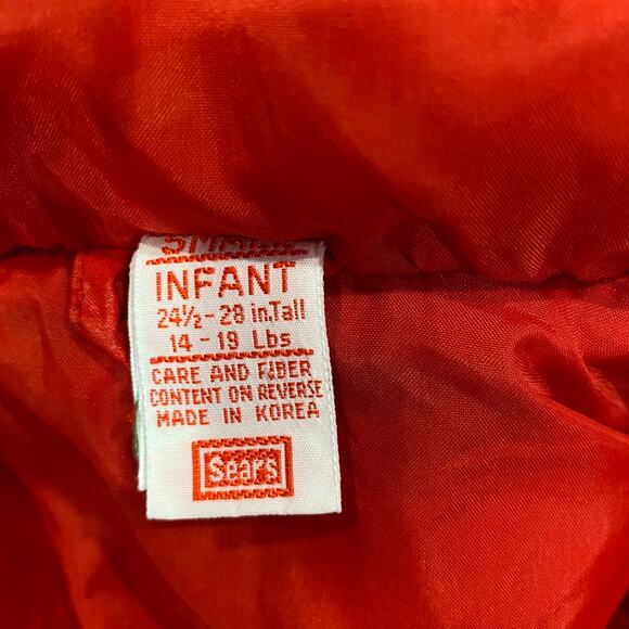 VIntage Sears Baby Hooded Puffer jacket Size Small 12m 70's 80's - Picture 11 of 12